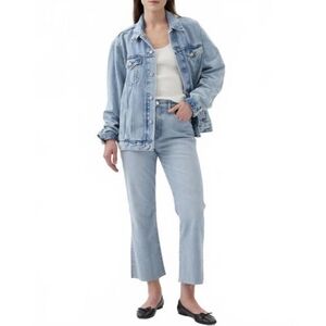 Gap Kick Fit High Rise Light Jeans Ankle Fray 6 Long